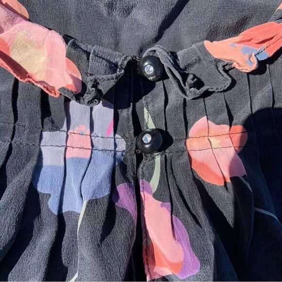 Beautiful Sz 6 Rebecca Taylor quarter Sleeve Floral Silk Blouse - Picture 3 of 12